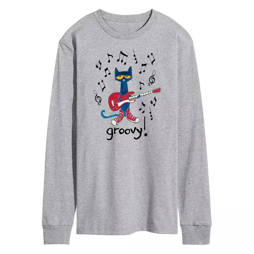 Mens Pete the Cat Guitar Groovy Long Sleeve Graphic Tee Product Image
