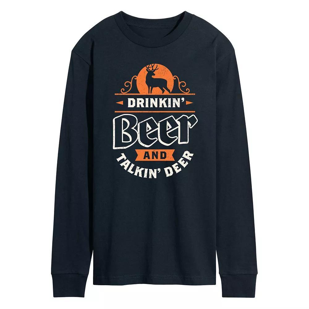 Mens Drinkin Beer and Talkin Deer Long Sleeve Product Image