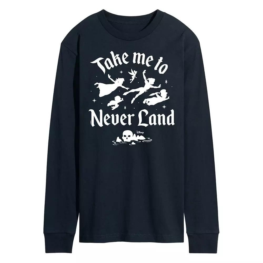 Disneys Peter Pan Mens Never Land Long Sleeve Blue Product Image