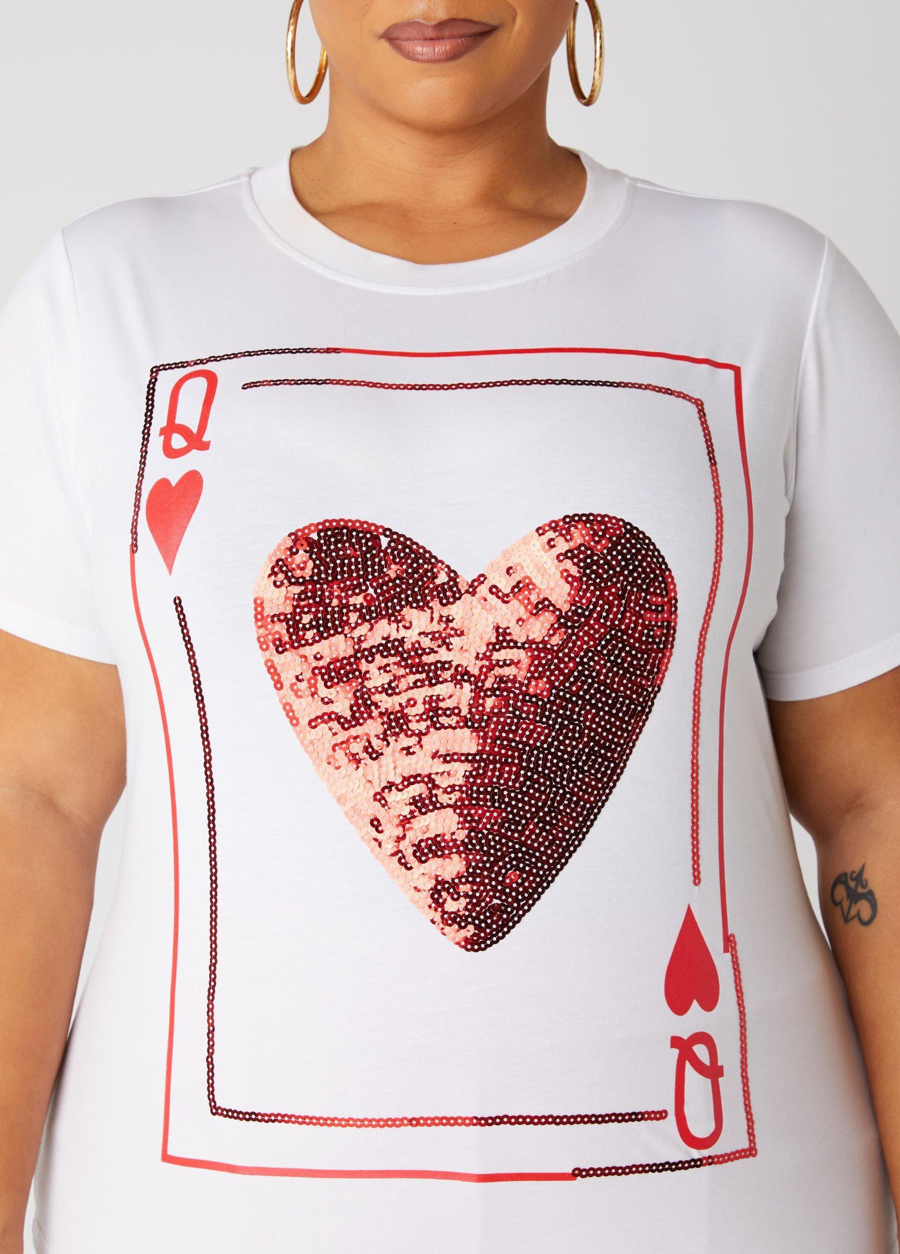 Plus Size Queen Of Hearts Graphic Tee Ashley Stewart Product Image