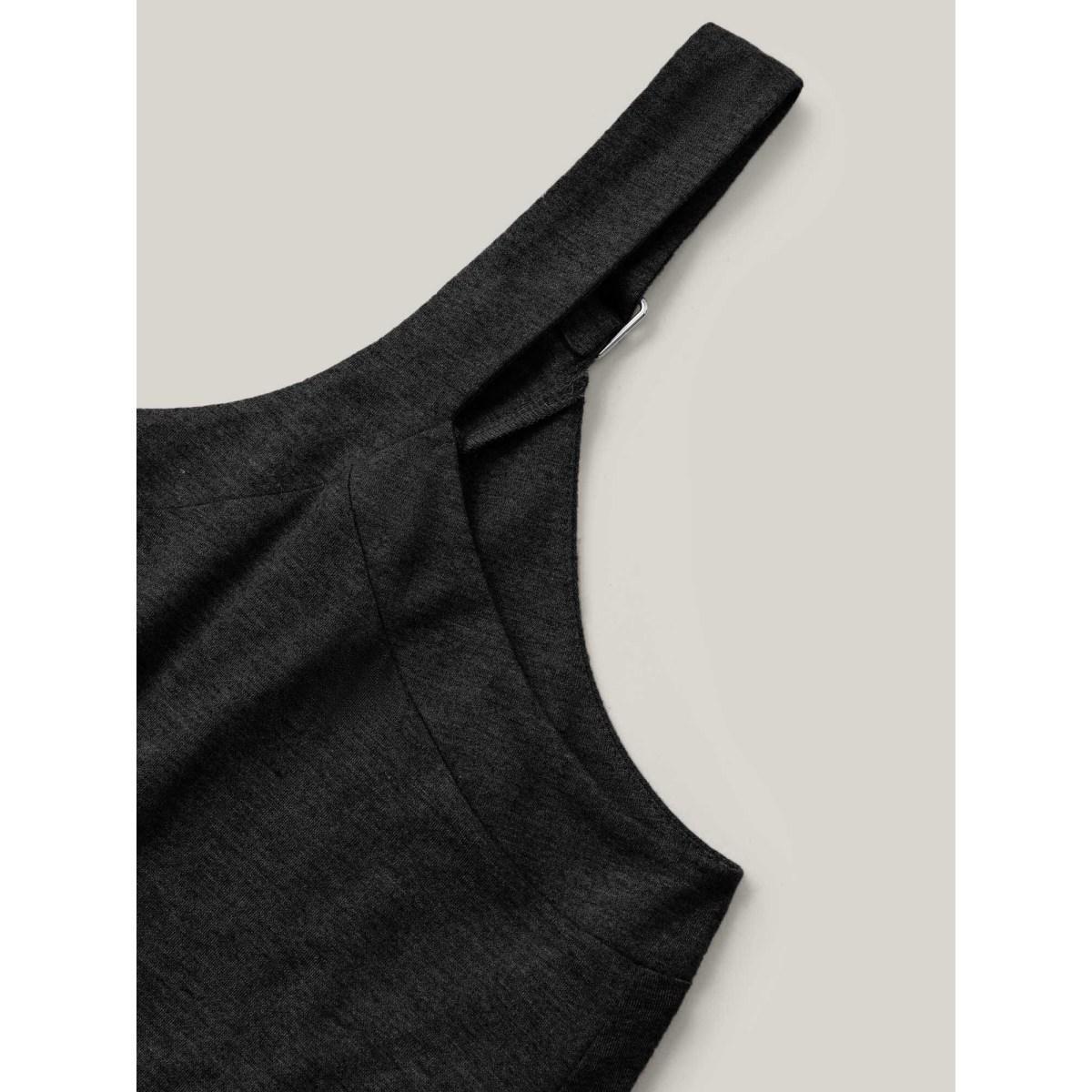 Plus Size Black Supersoft Essentials Solid Pocket Adjustable Straps Jumpsuit Women Casual Sleeveless Non Everyday Loose Jumpsuits BloomChic 30/6X Product Image
