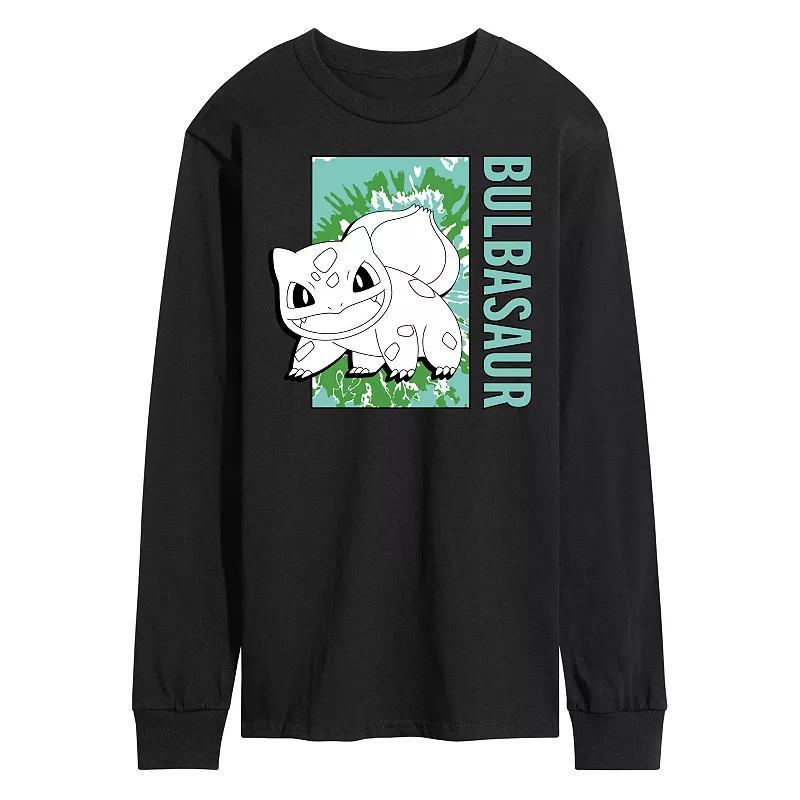 Mens Pokmon Tie Dye Bulbasaur Long Sleeve Graphic Tee Grey Heather Product Image