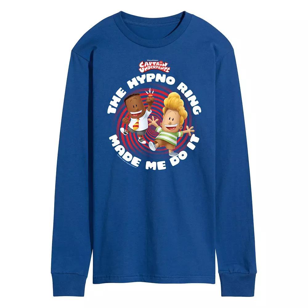 Mens Captain Underpants Hypno Ring Long Sleeve Graphic Tee Product Image