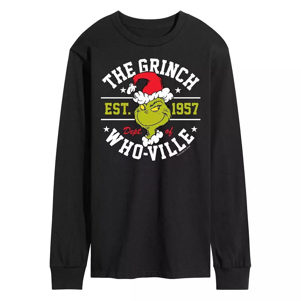Mens Dr. Seuss Grinch Who-ville Long Sleeve Tee Product Image