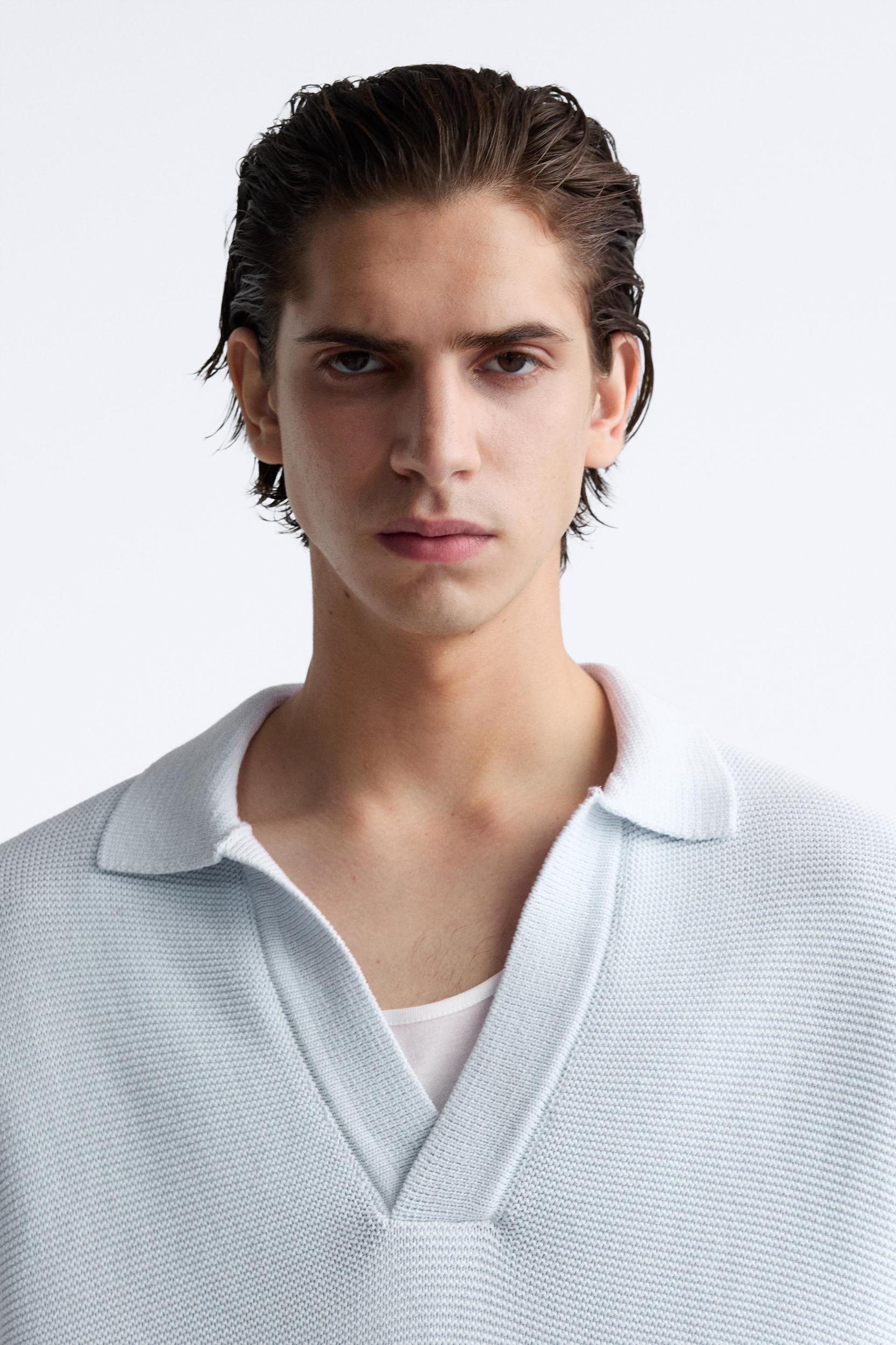 TEXTURED KNIT POLO Product Image