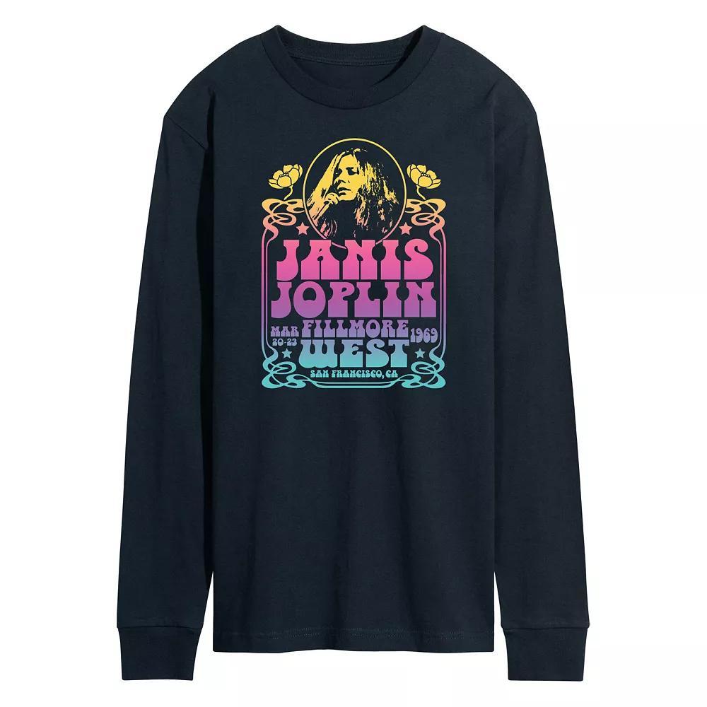 Mens Janis Joplin Fillmore Long Sleeve Tee Blue Product Image