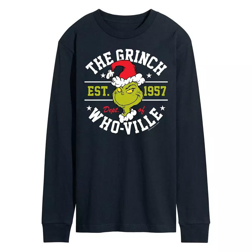 Mens Dr. Seuss Grinch Who-ville Long Sleeve Tee Product Image