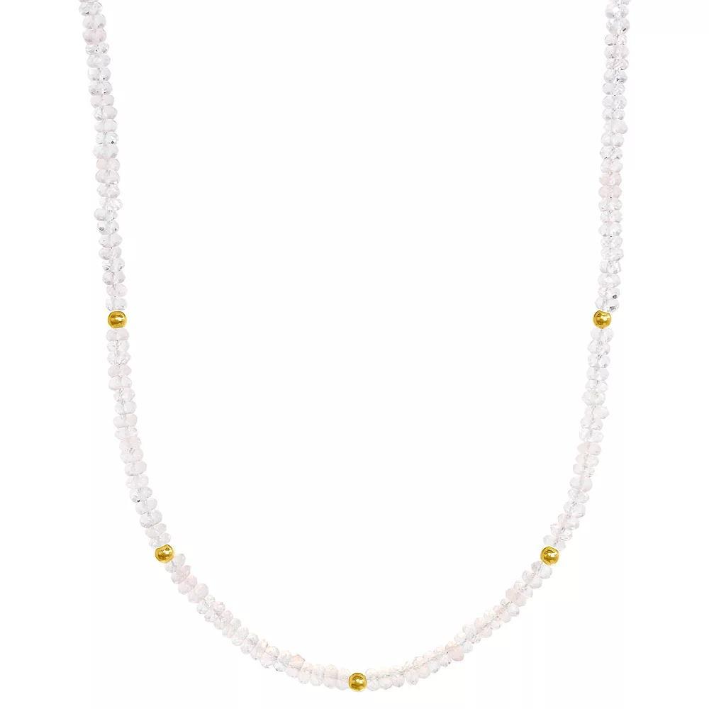 Jewelmak 14k Yellow Gold & Rose Quartz Necklace, Women's, Size: 17", 14k Gold Product Image