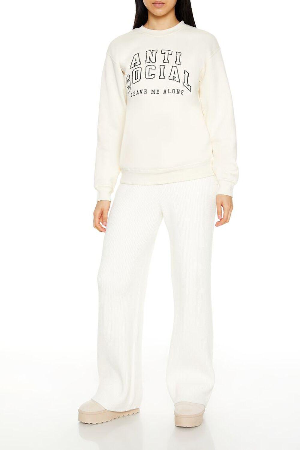 Embroidered Anti Social Pullover | Forever 21 Product Image