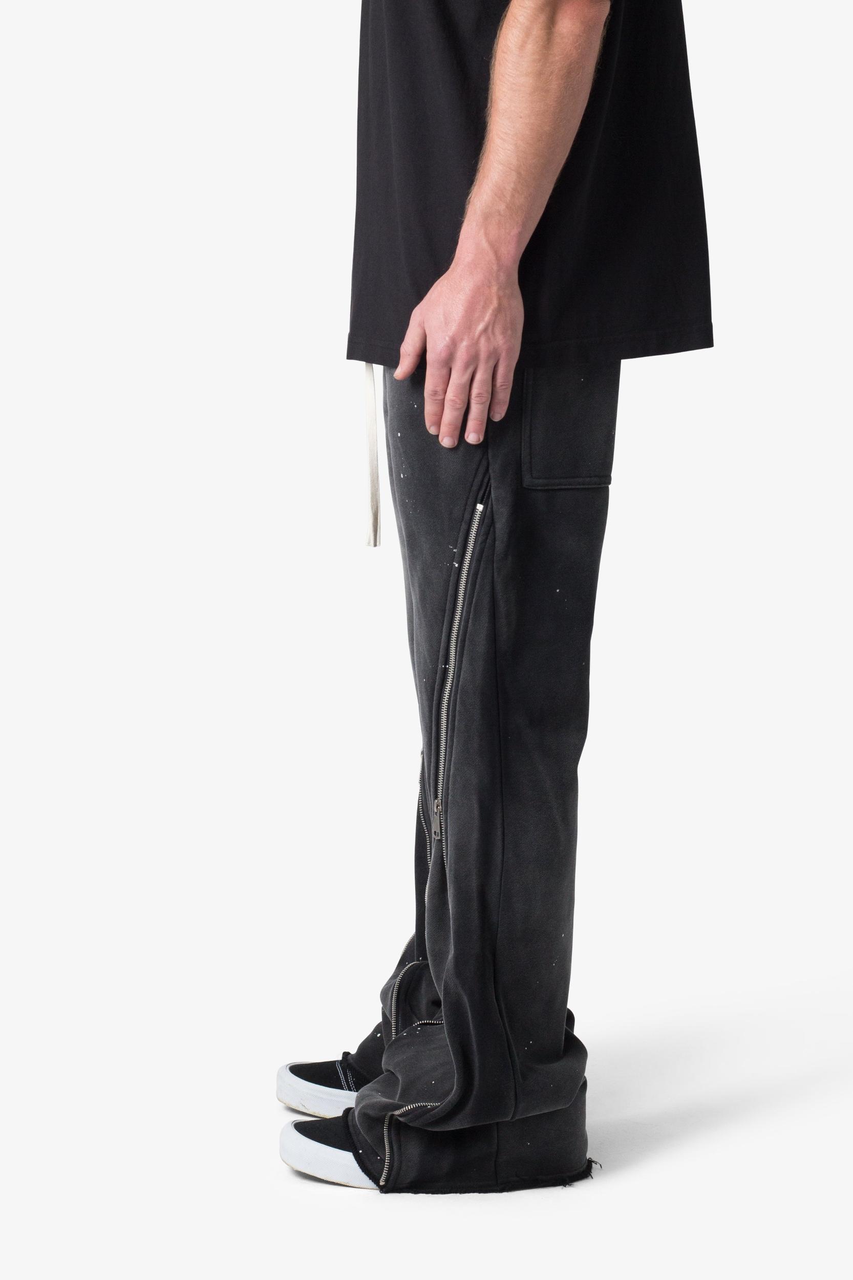 Zipper Flare Sweatpants - Vintage Black Product Image