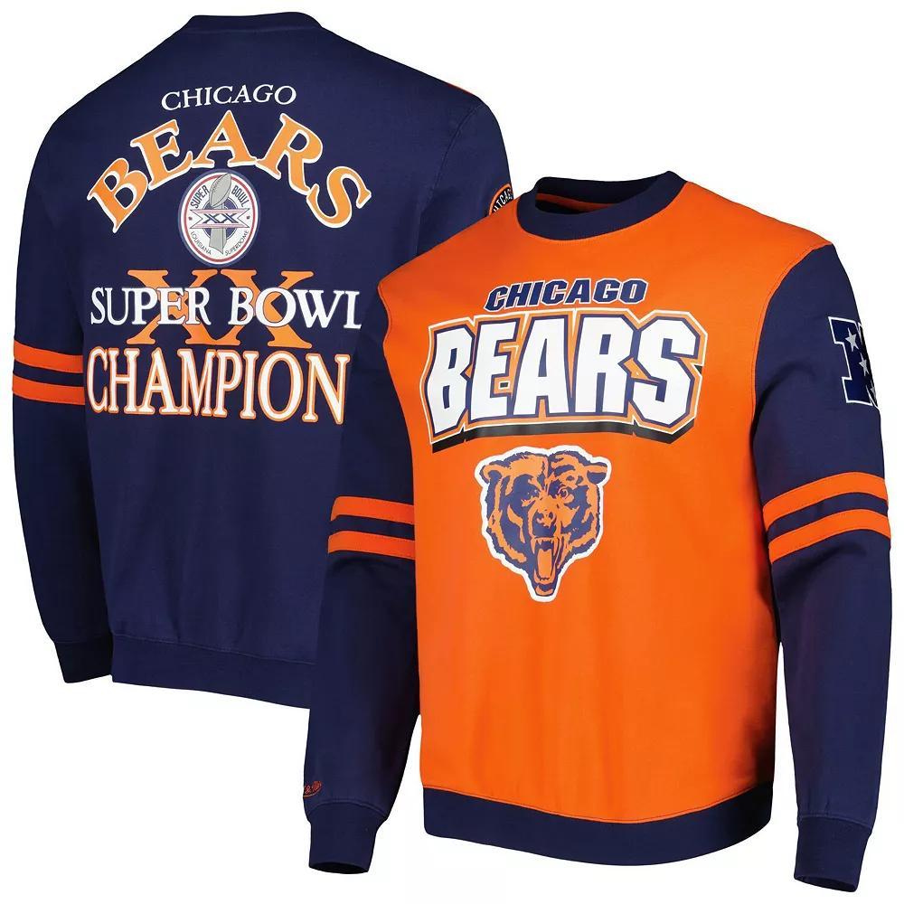 Men's Mitchell & Ness Orange Chicago Bears All Over 2.0 Pullover Sweatshirt, Size: Medium Product Image