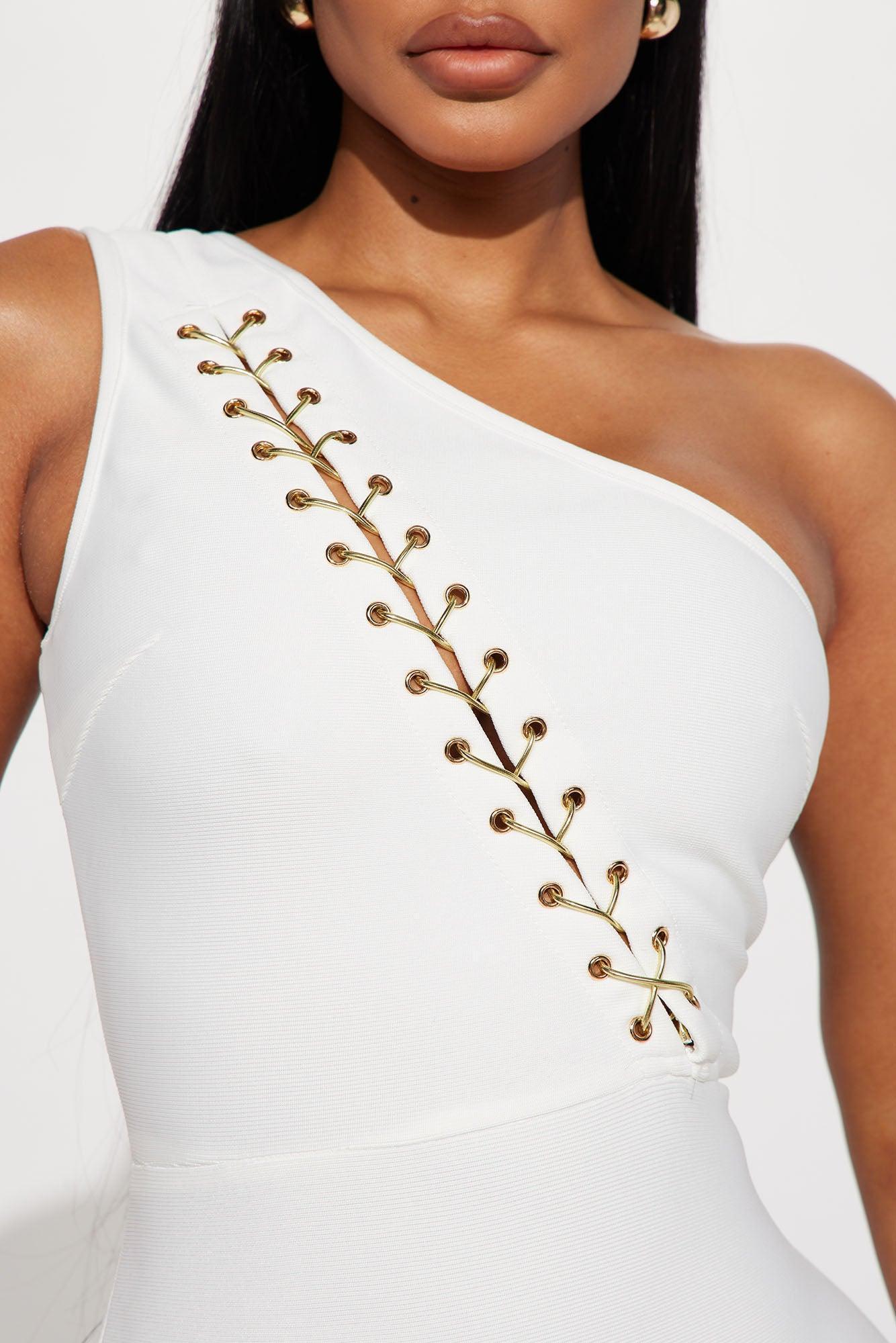 Ambitious Bandage Midi Dress - White Product Image