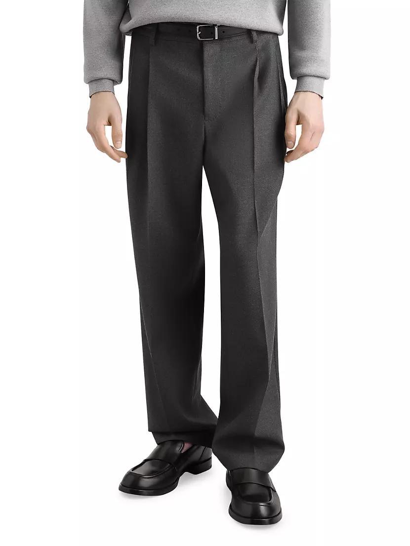 Stretch-Wool Pleated Trousers Product Image