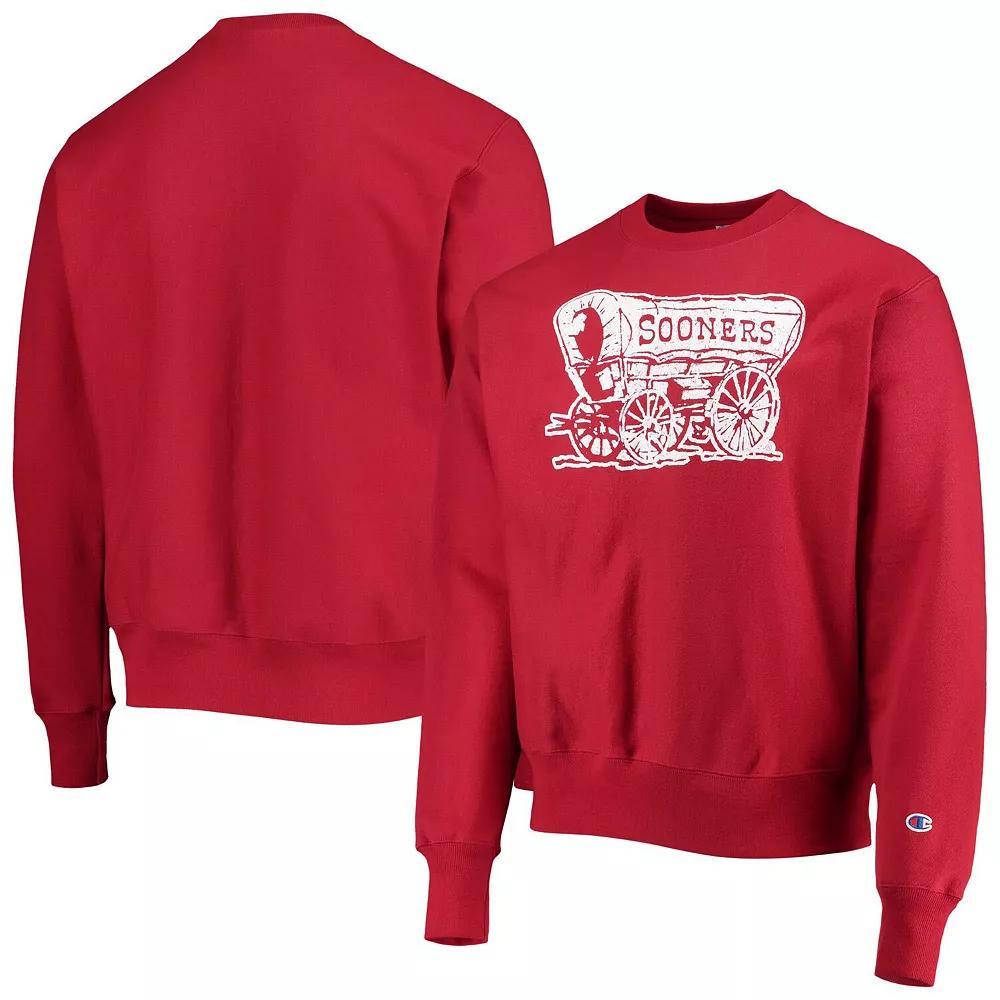 Mens Champion Crimson Oklahoma Sooners Vault Logo Reverse Weave Pullover Sweatshirt Product Image