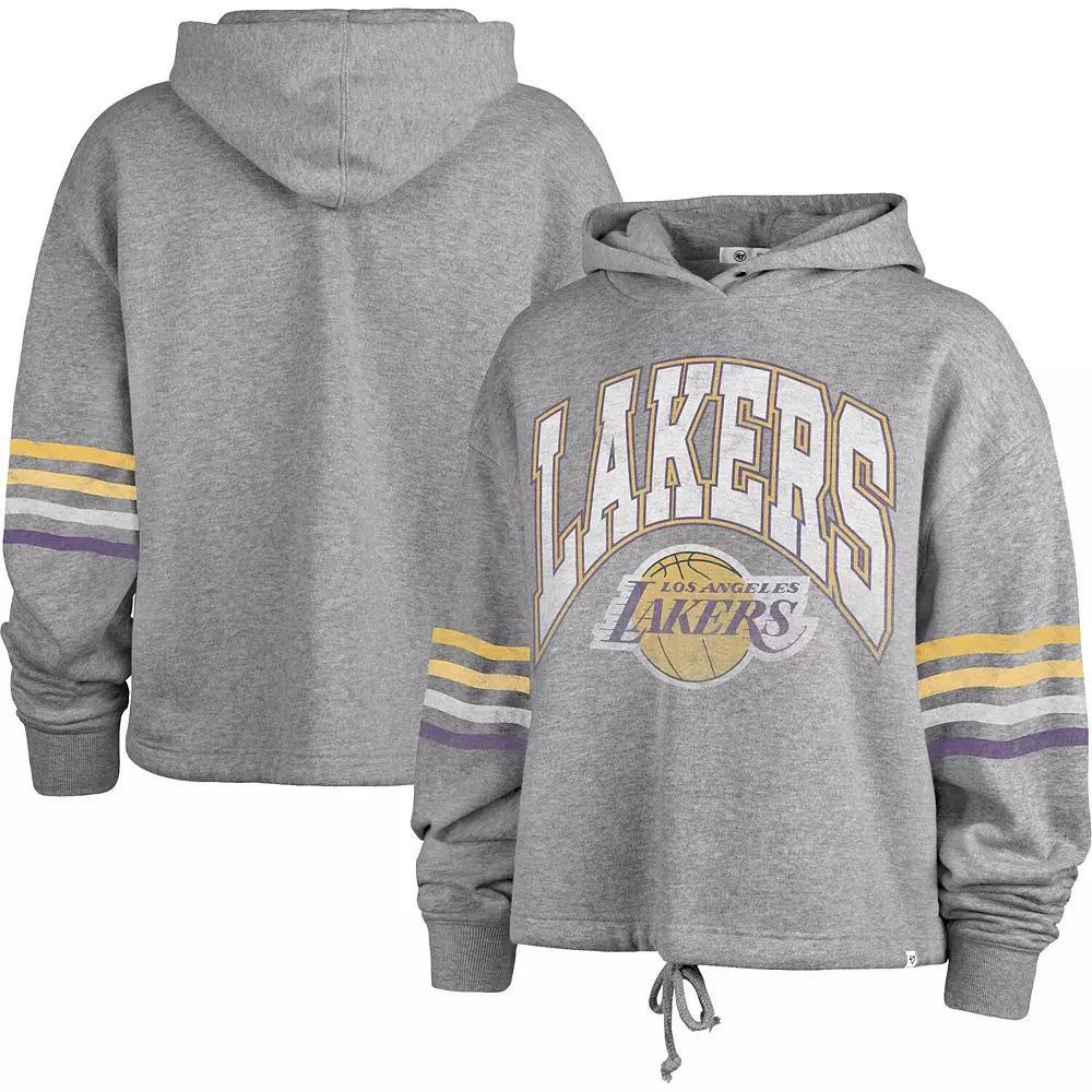Women's '47  Gray Los Angeles Lakers Upland Bennett Pullover Hoodie, Size: Large, Grey Product Image