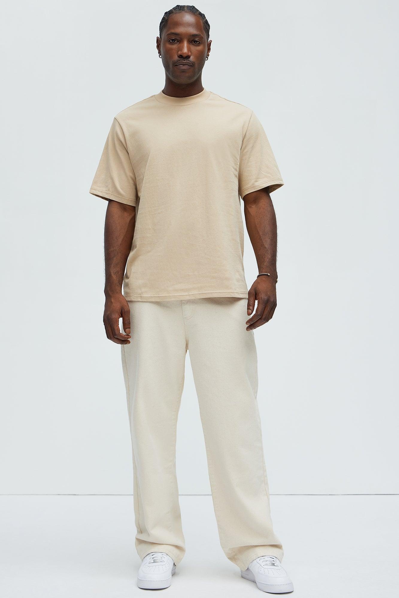 Oversized Heavyweight Short Sleeve Tee - Tan Product Image