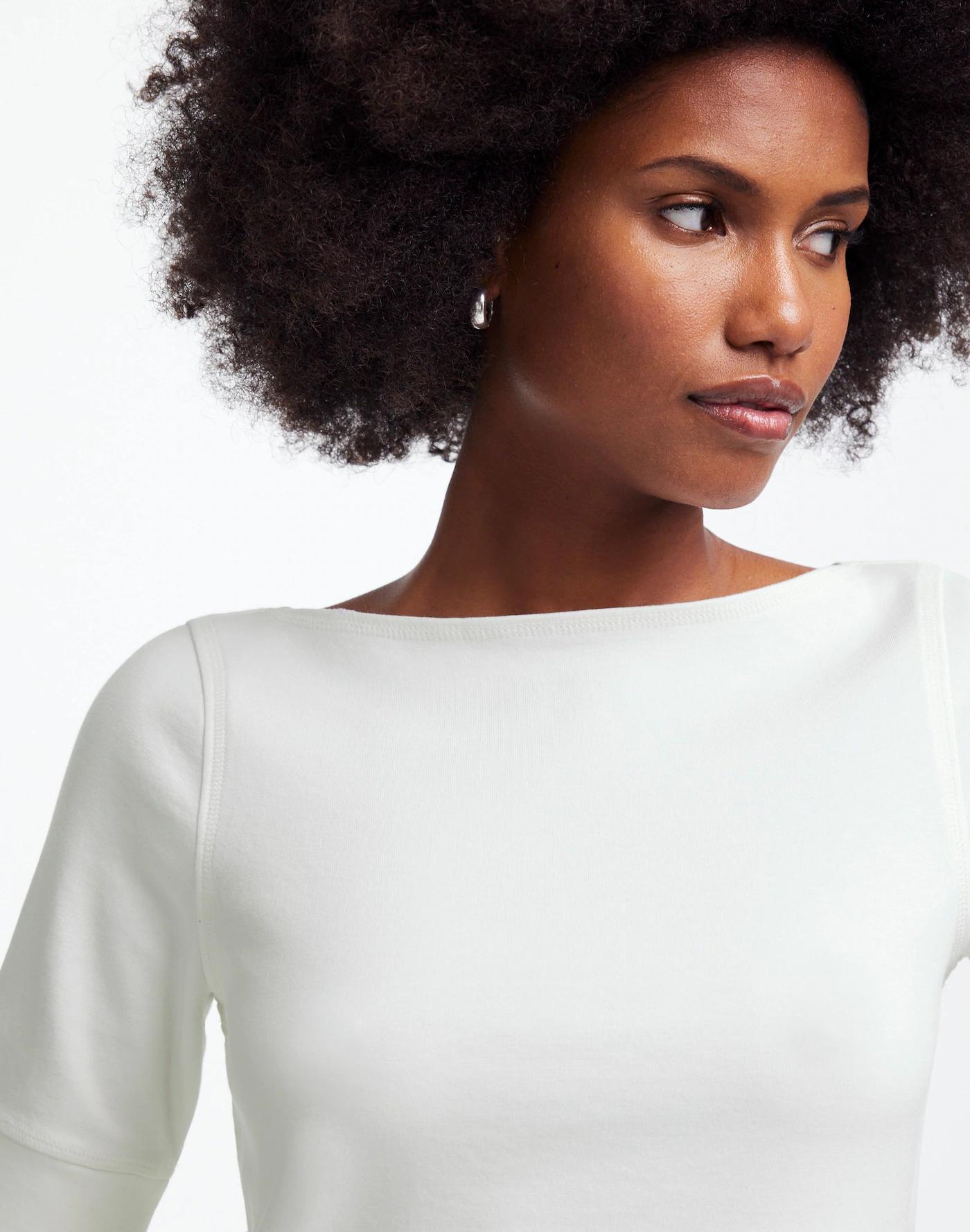 Elbow-Sleeve Boatneck Tee Product Image