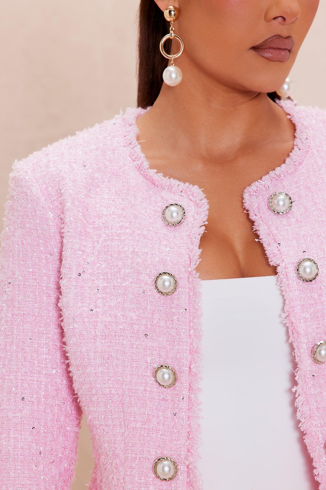 Deanna Tweed Jacket - Pink Product Image