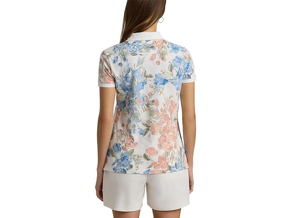 Lauren Ralph Lauren Floral Pique Polo Shirt Multi) Women's Clothing Product Image
