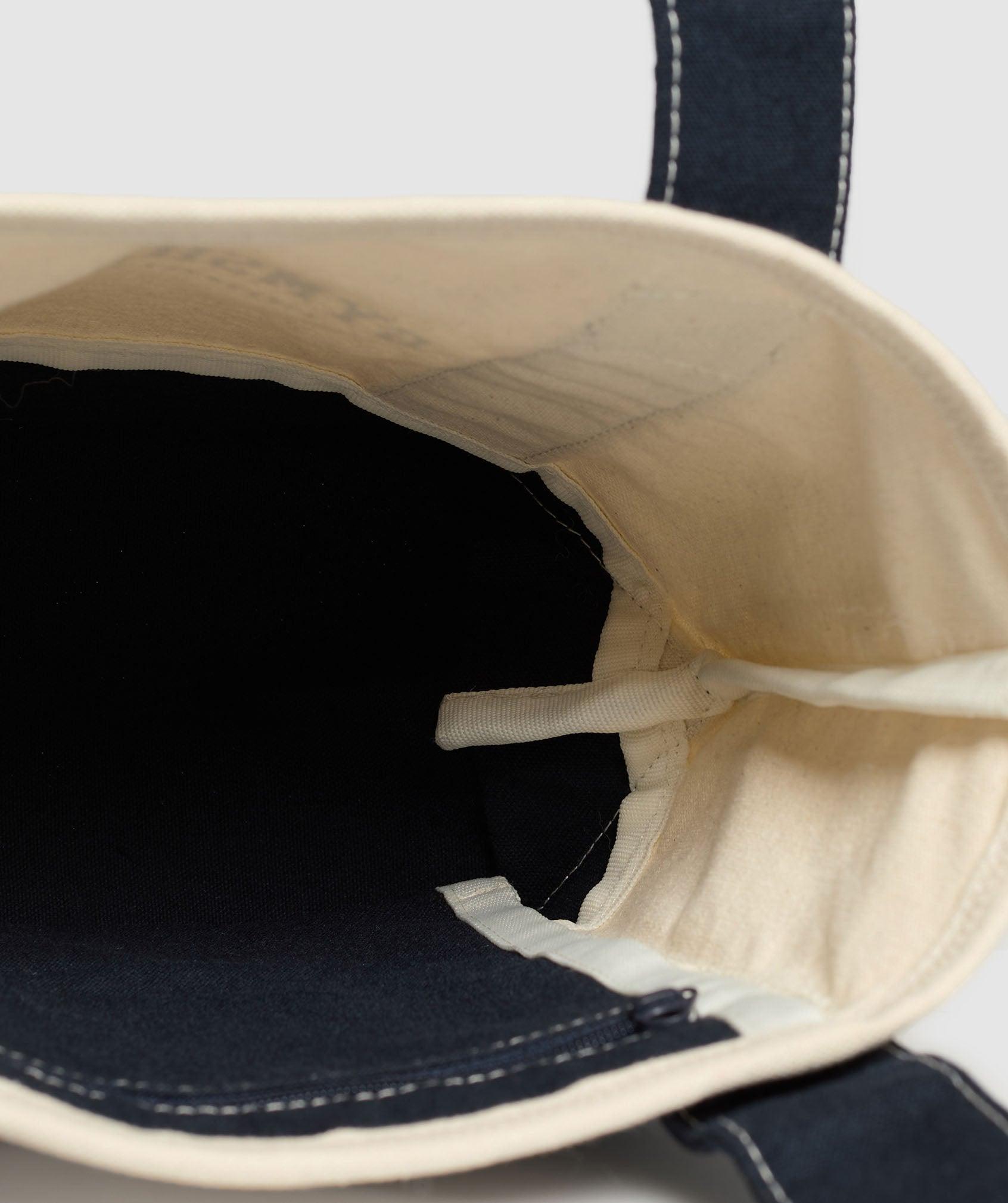 Gymshark Collegiate Mini Tote - Oat White/Heavy Blue Unisex Product Image