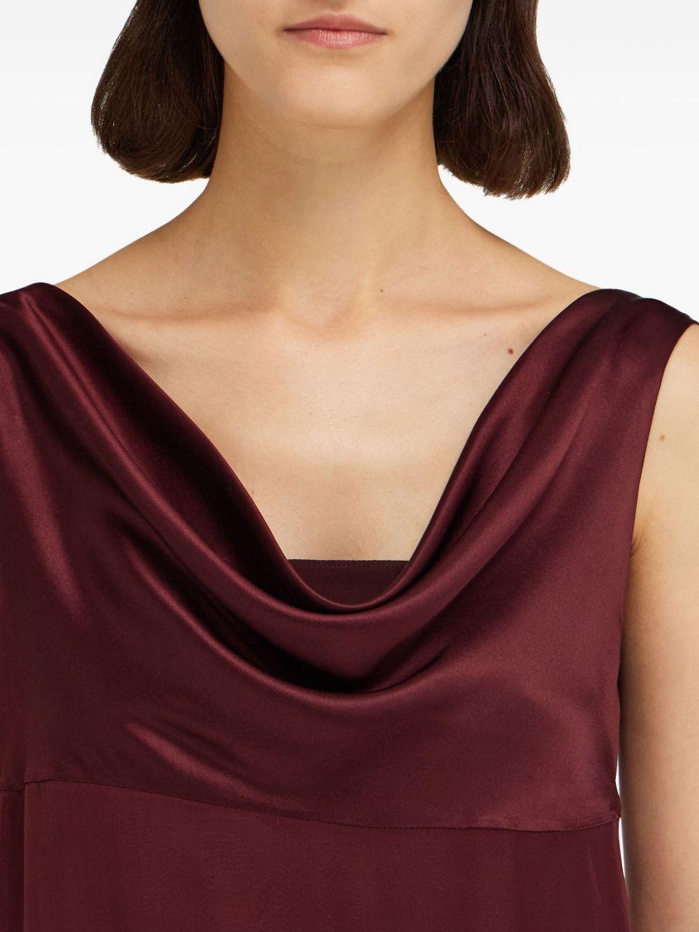 cowl-neck lace-insert midi dress Product Image