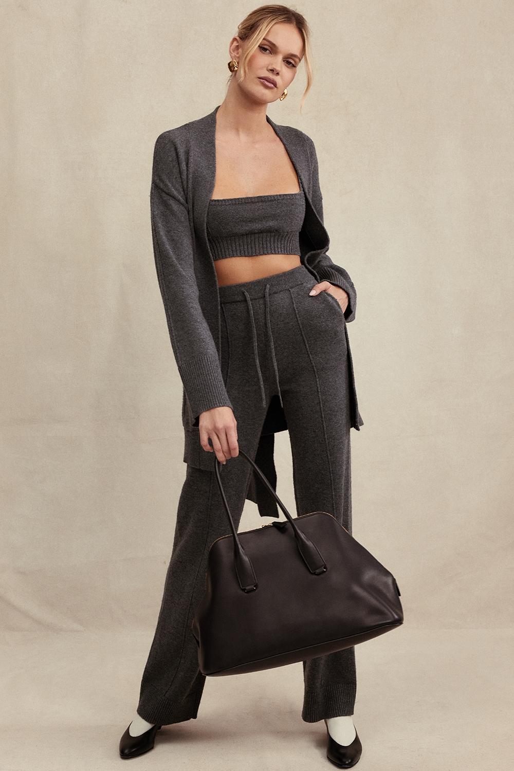 Yalina  charcoal cashmere blend trousers - sale Product Image