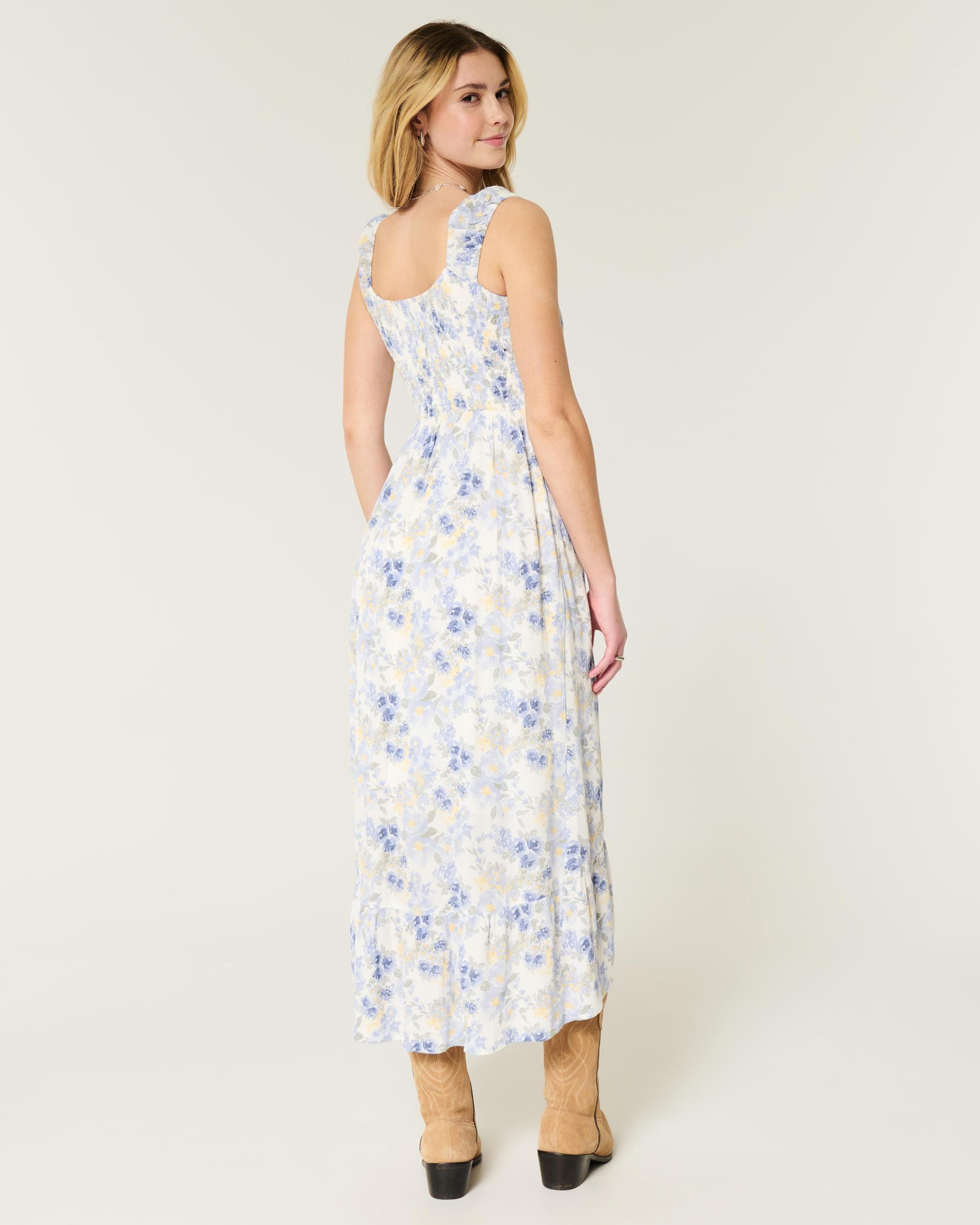 High-Low Hem Twist-Bust Midi Dress Product Image