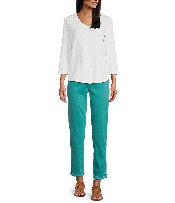 Tommy Bahama Leila Sunwashed Twill Mid Rise Ankle Length Boyfriend Jeans Product Image