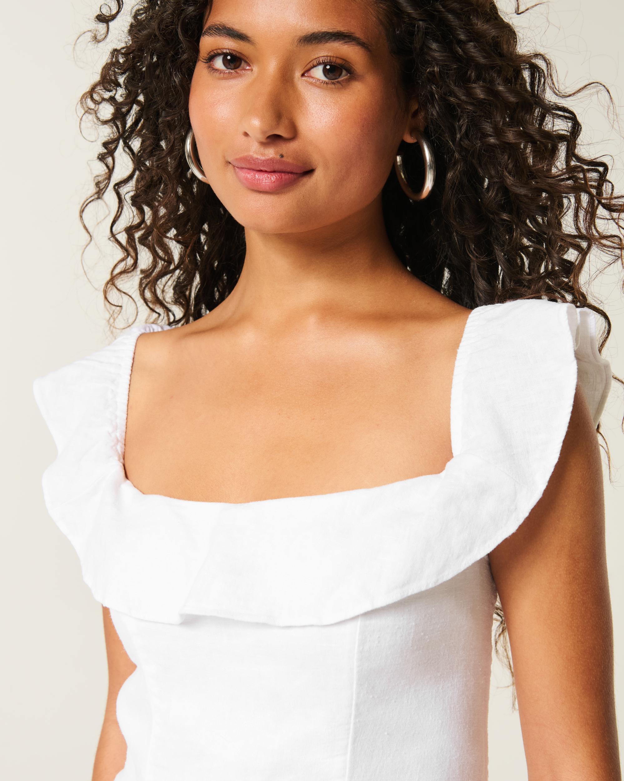 Off-the-Shoulder A-Line Ruffle Mini Dress Product Image