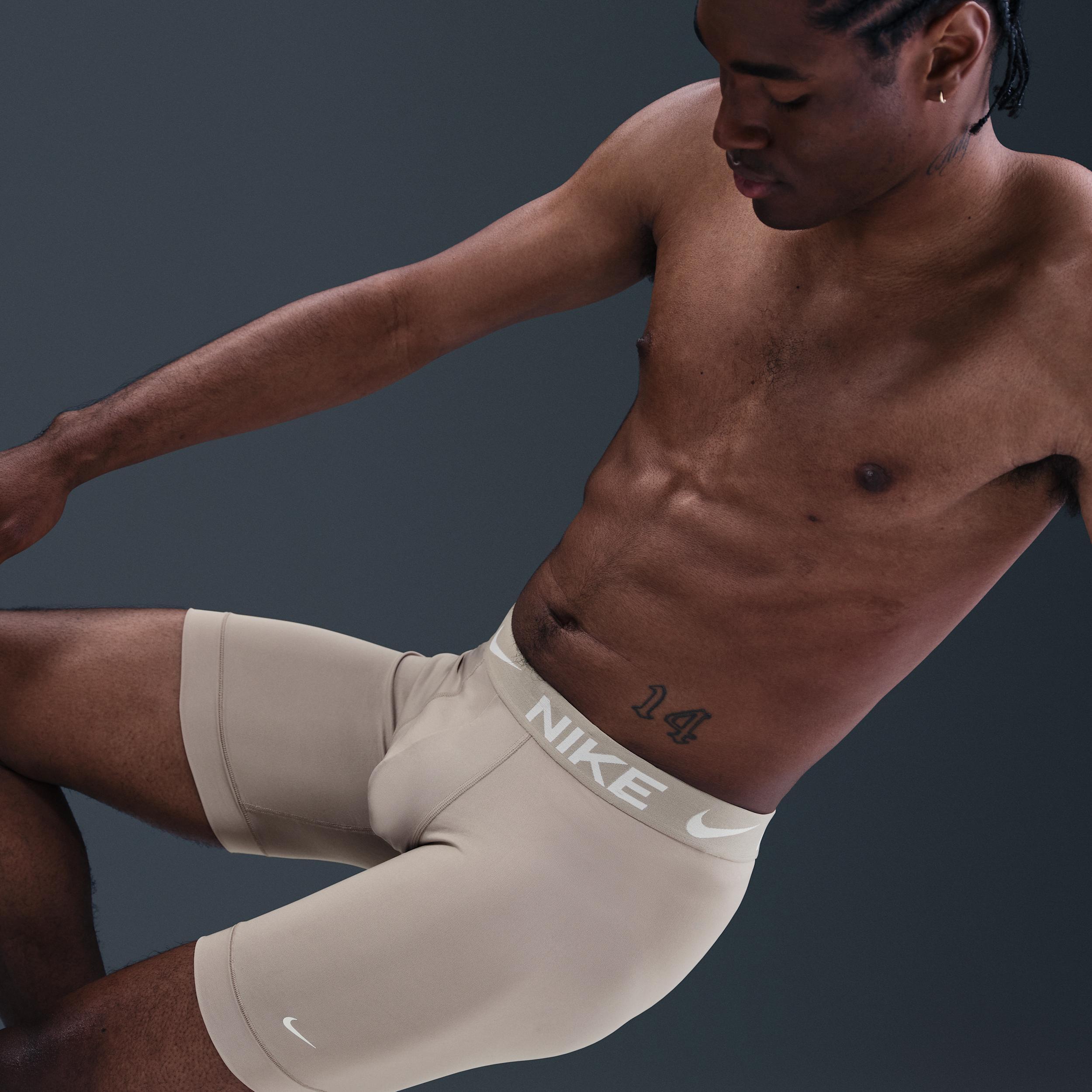 Nike Men's Dri-FIT Essential Micro Long Boxer Briefs (3-Pack) Product Image