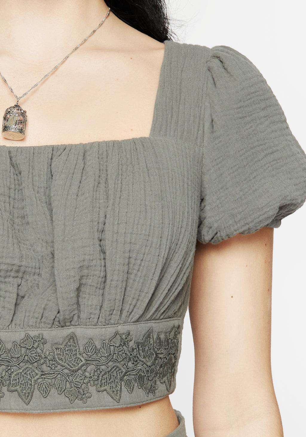 Alder Cotton Ivy Detail Crop Top Product Image