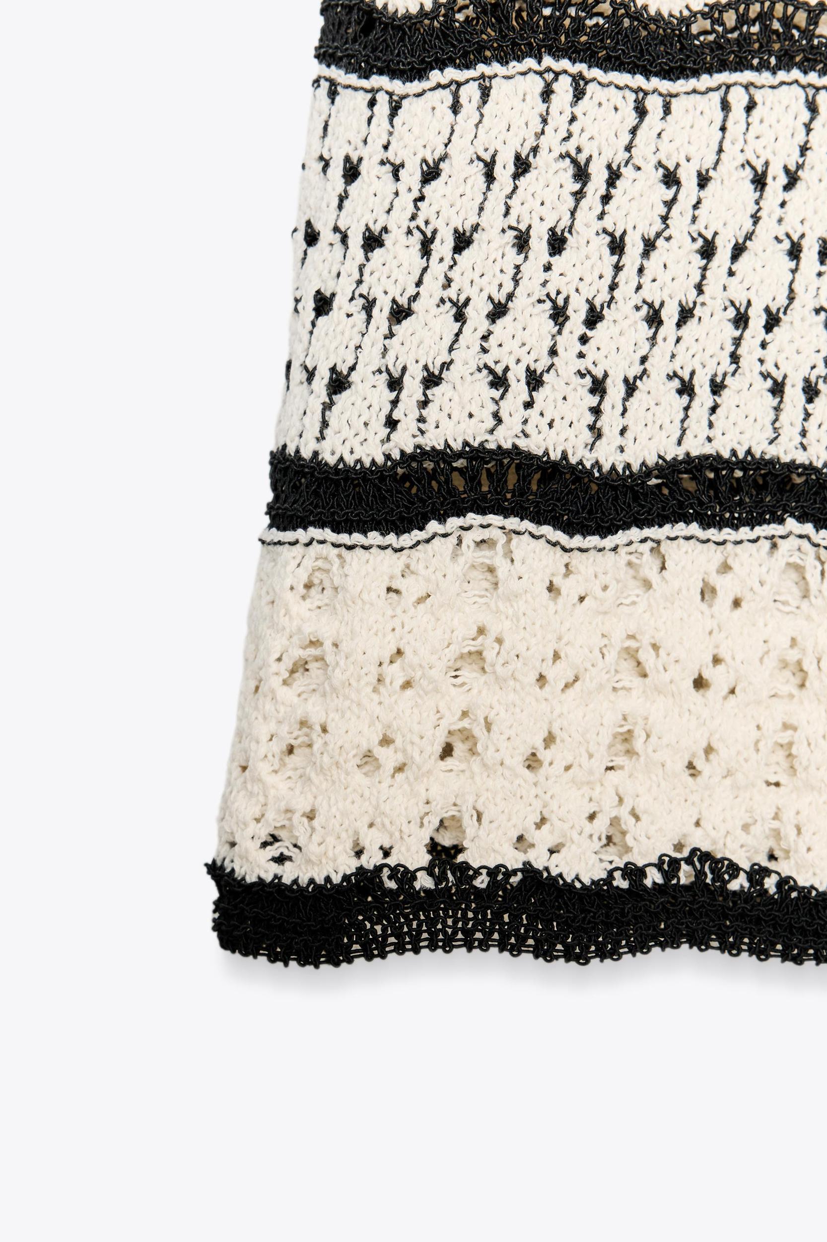 CROCHET KNIT HALTER MINI DRESS Product Image