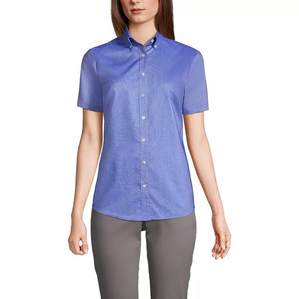 Womens Lands End School Uniform Short Sleeve Oxford Dress Shirt Product Image