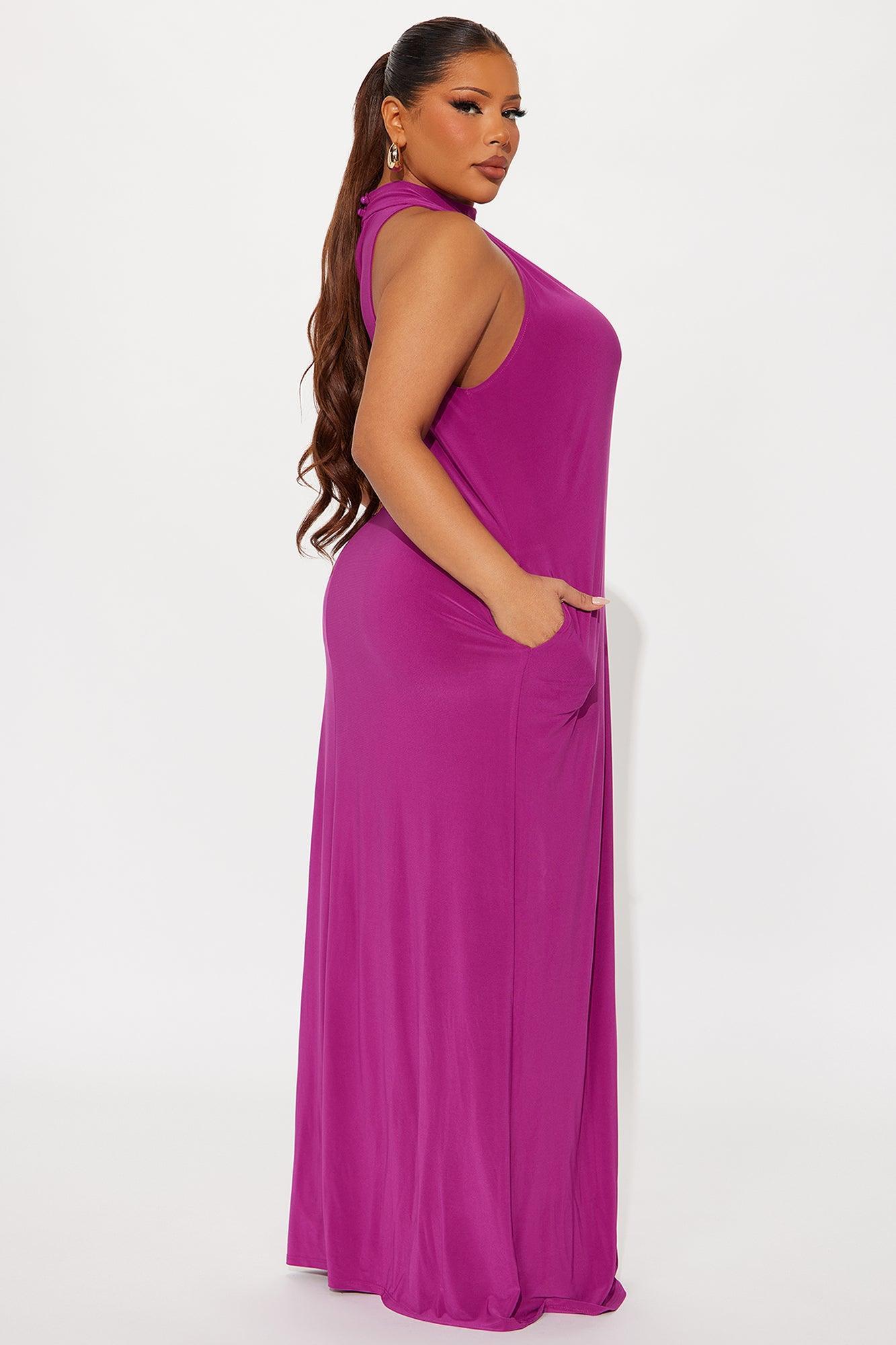 Irina Flowy Maxi Dress - Magenta Product Image