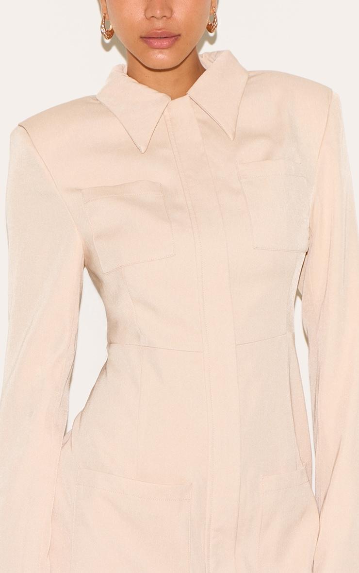 Stone Blazer Pocket Detail Blazer Dress Product Image