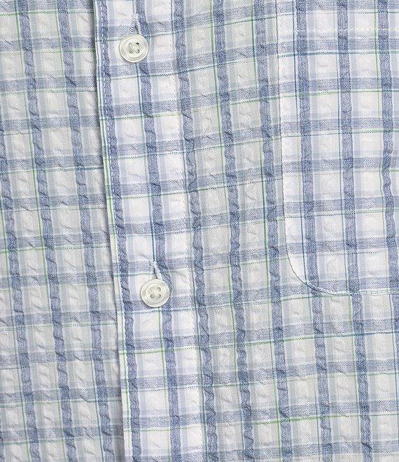 Roundtree & Yorke Short Sleeve Spacedye Seersucker Sport Shirt Product Image