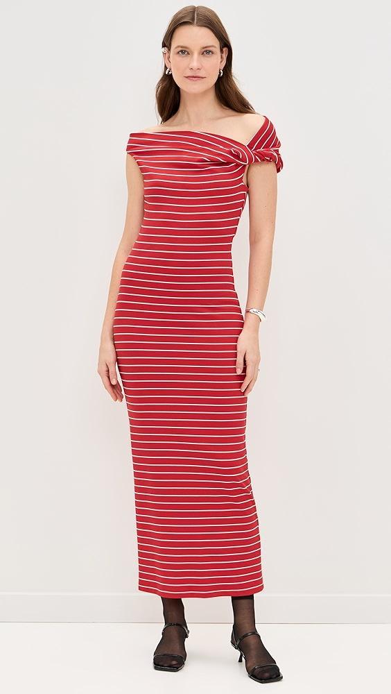 MSGM Stripe Asymmetric Maxi Dress | Shopbop Product Image