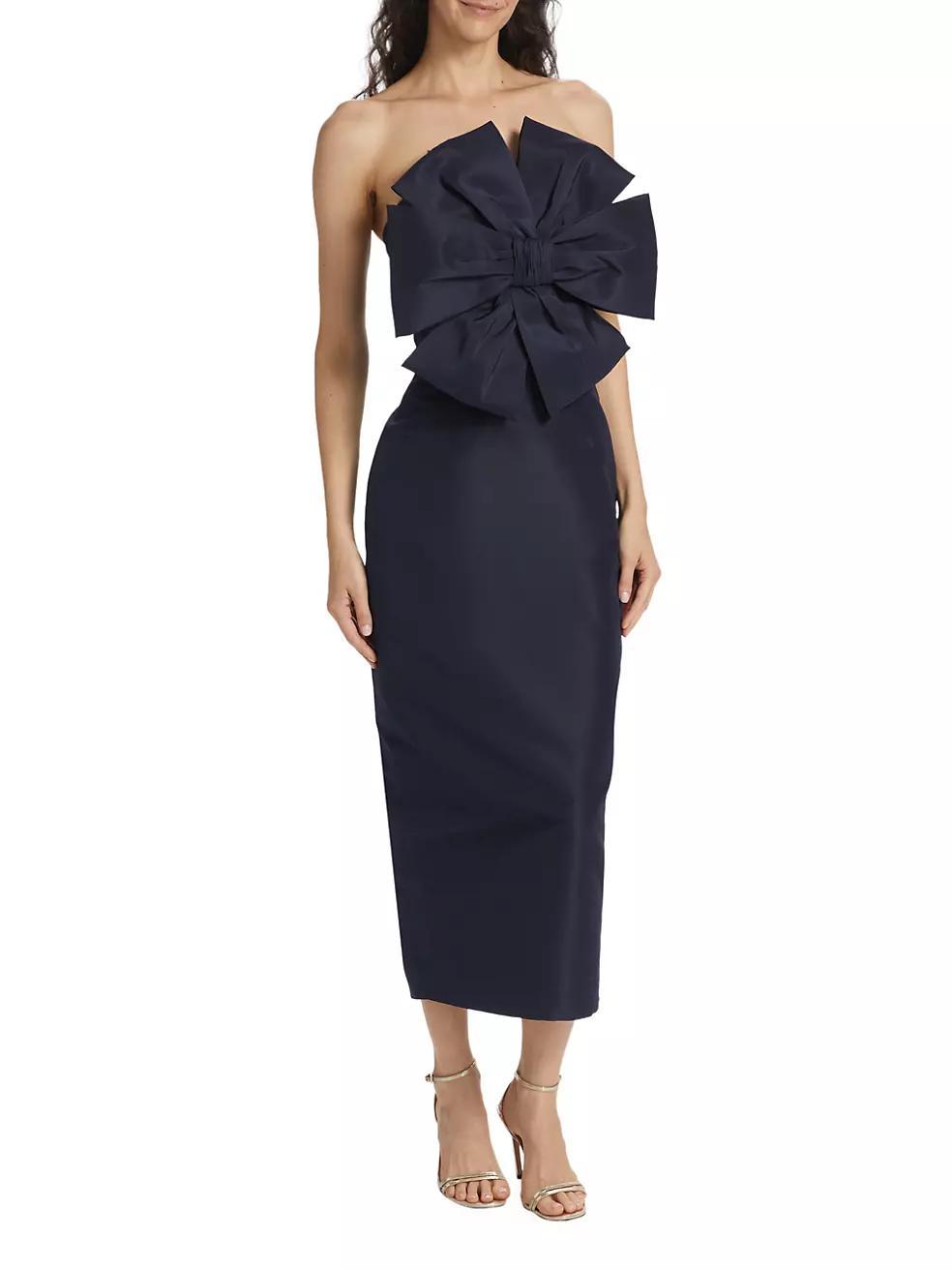 Womens Eva Strapless Silk Midi-Dress Product Image