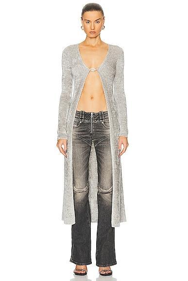 Diesel Long Cardigan in Grey Product Image