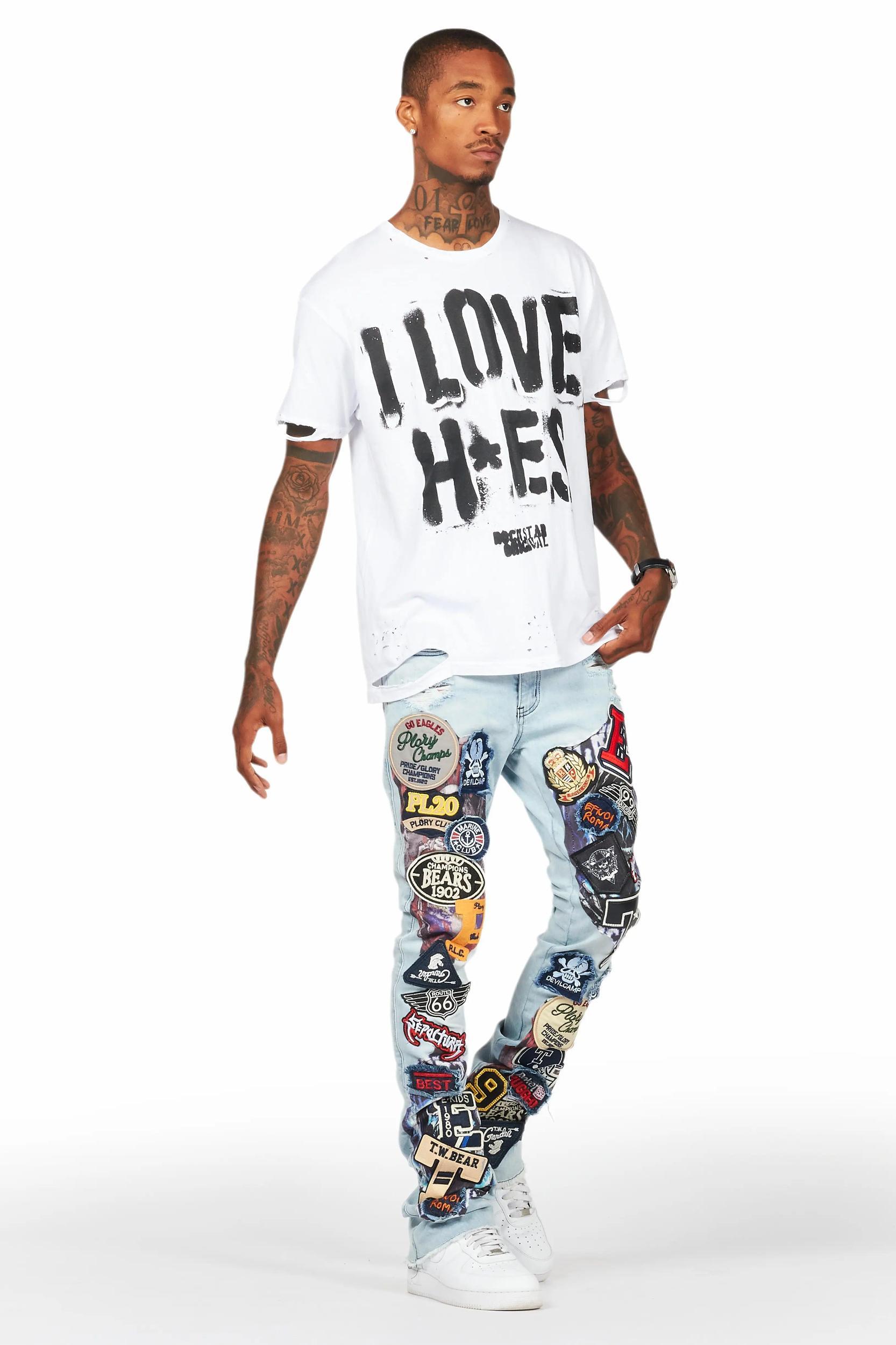Banyan White Graphic Oversized T-Shirt Male Product Image