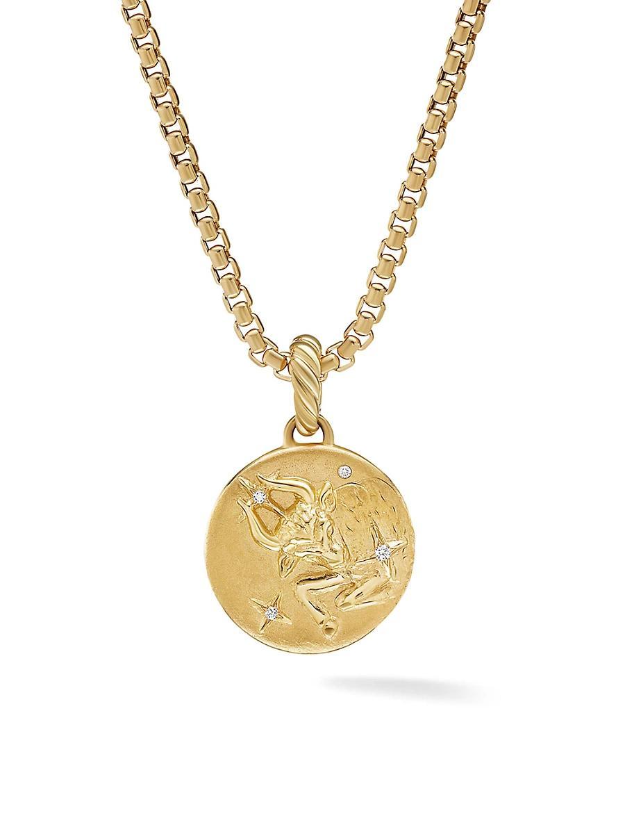 David Yurman 18K Yellow Gold Diamond Aquarius Amulet Pendant Product Image