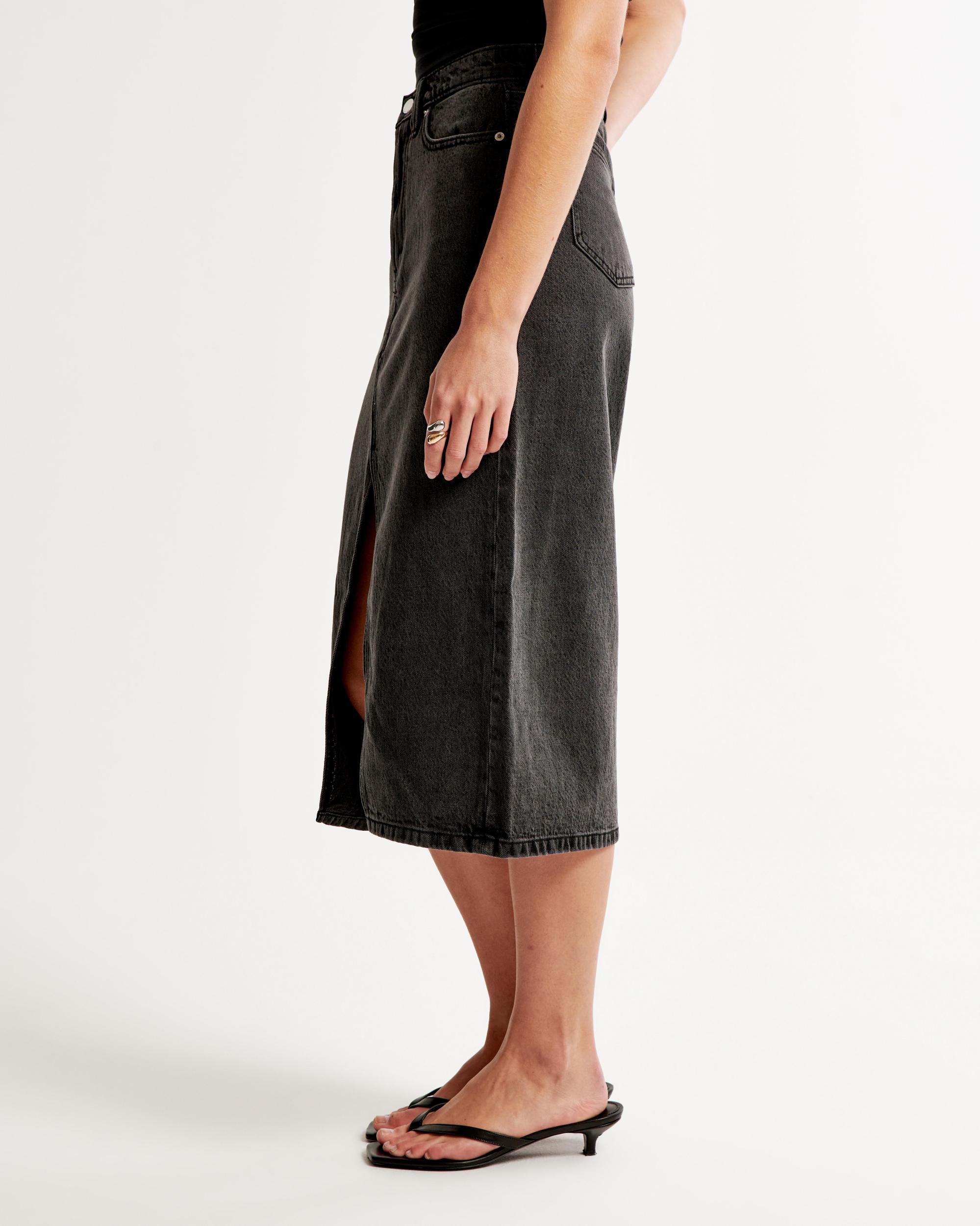 Denim Midi Skirt Product Image