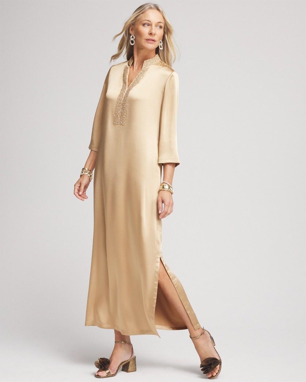 Embellished Satin Maxi Dress Product Image