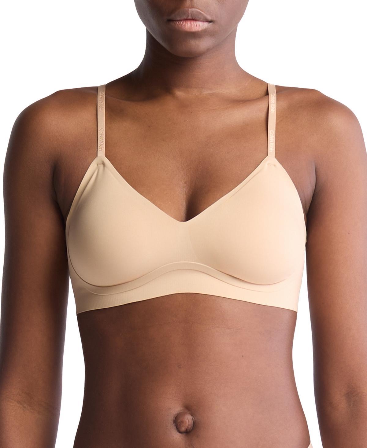 Calvin Klein Invisibles Comfort Lightly Lined Gel Wire Bralette QF7142, Women's, Size: Medium, Bare Product Image