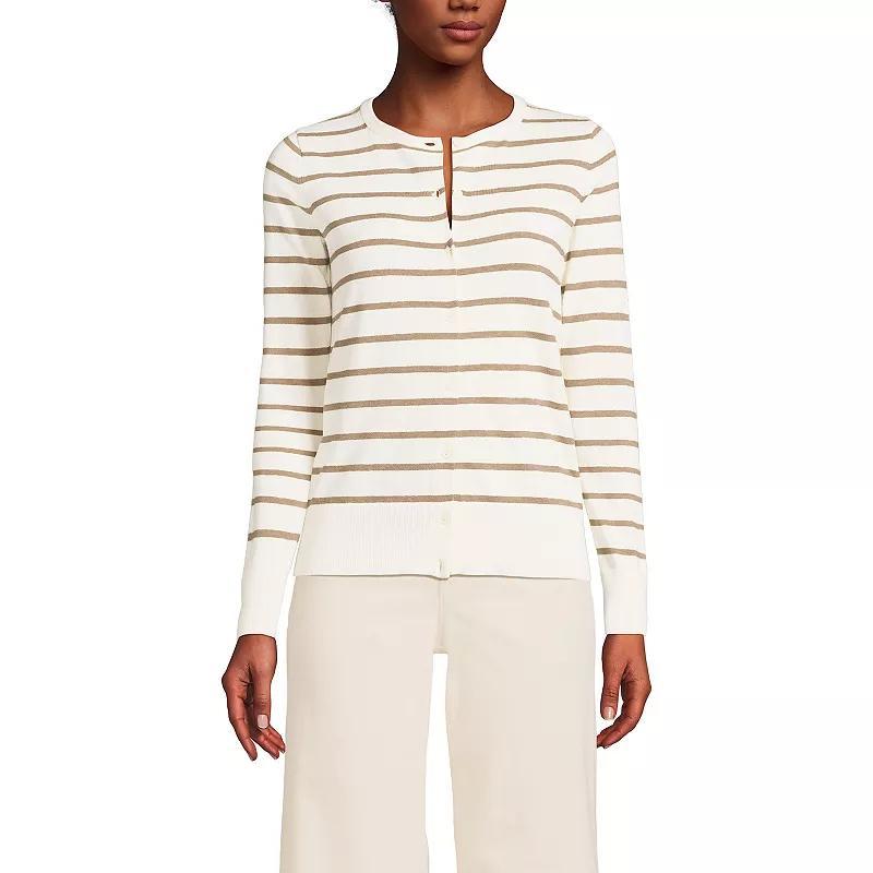 Womens Lands End Fine-Gauge Cotton Cardigan Sweater Product Image