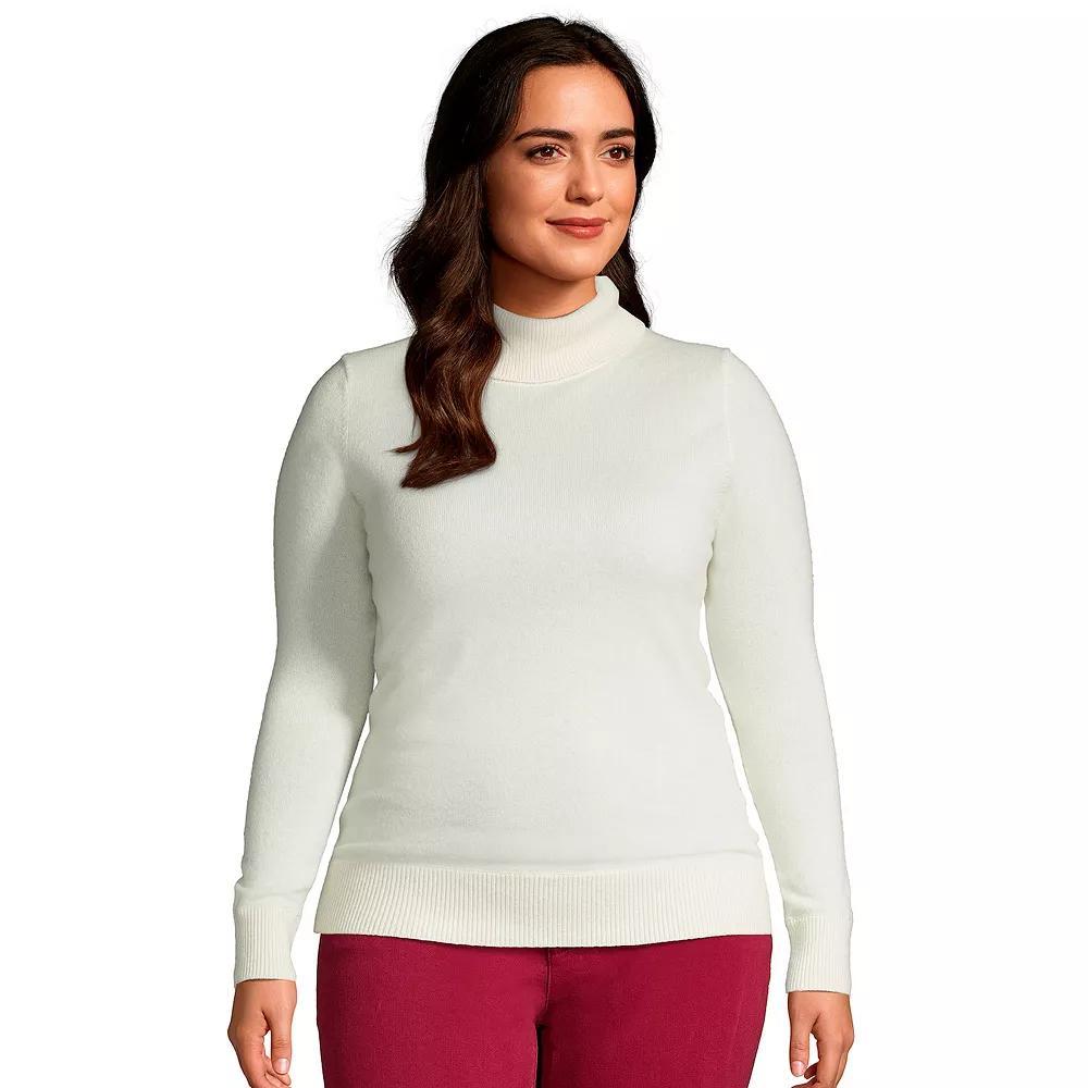 Plus Size Lands' End Cashmere Turtleneck Sweater, Women's, Size: 2XL, Fresh Ivory Product Image