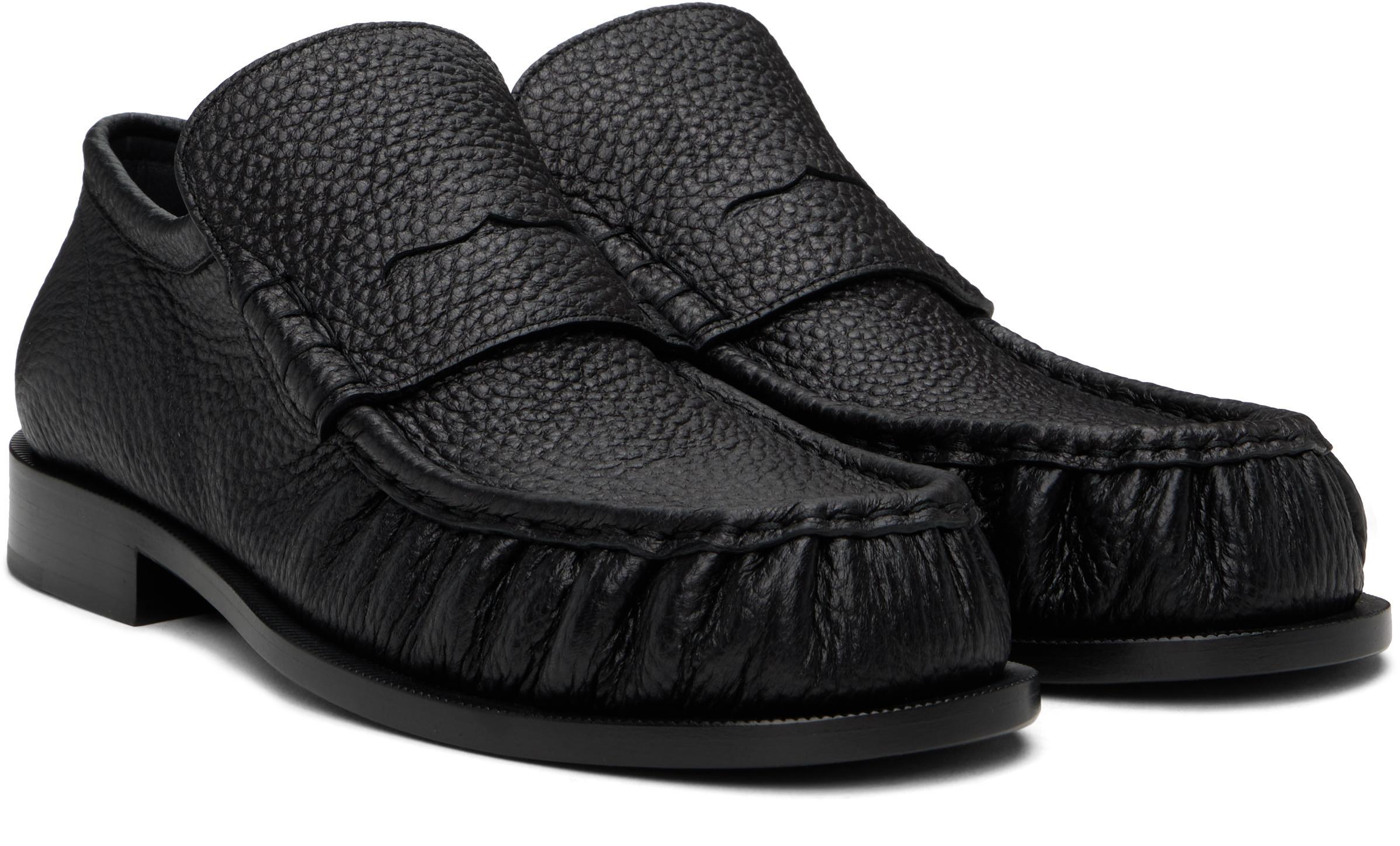 DRIES VAN NOTEN Black Leather Loafers In 900 Black Product Image