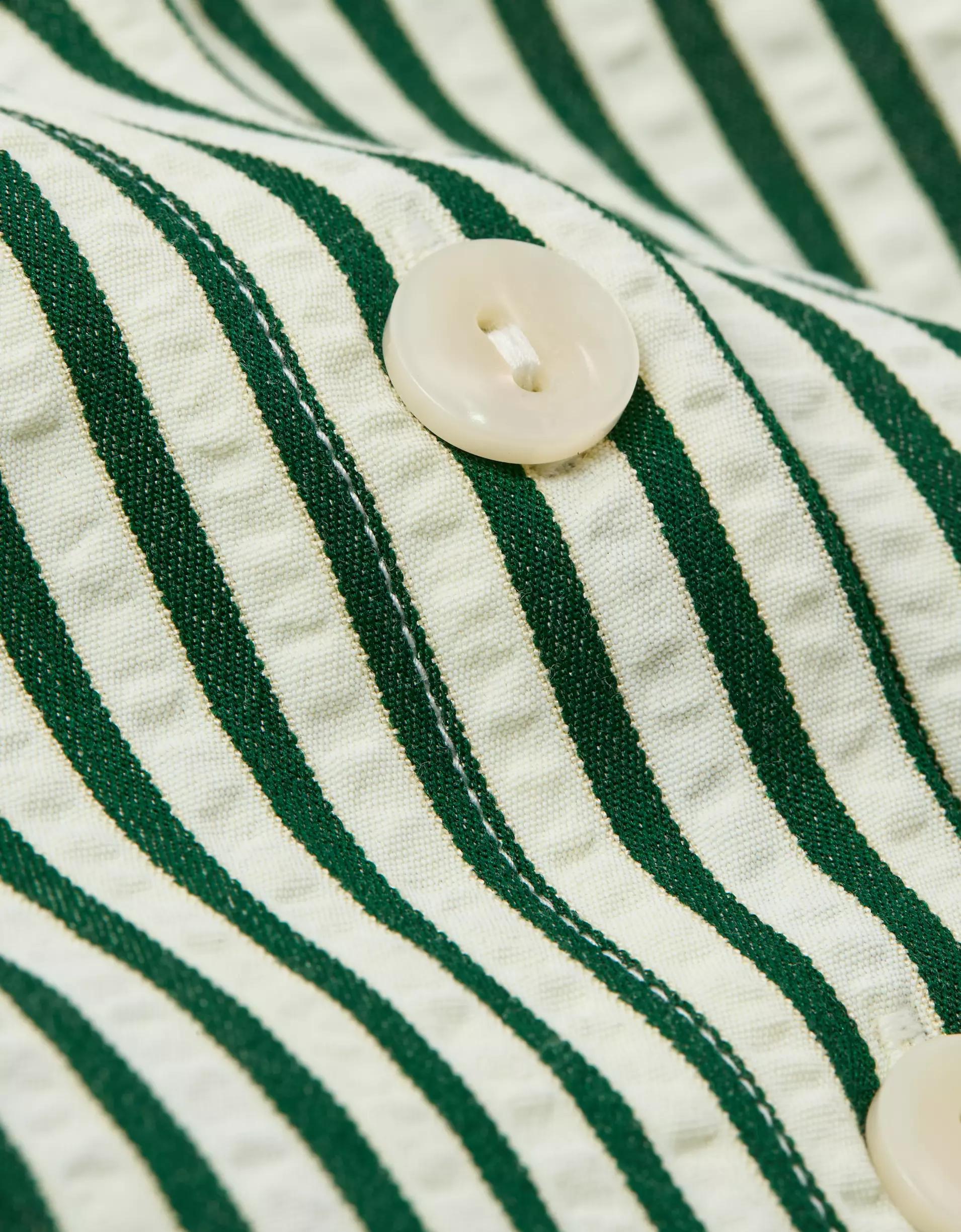 AE Short-Sleeve Tie Side Seersucker Button-Up Shirt Product Image