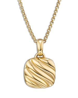 David Yurman 18K Yellow Gold Sculptured Cable Square Locket Pendant Product Image