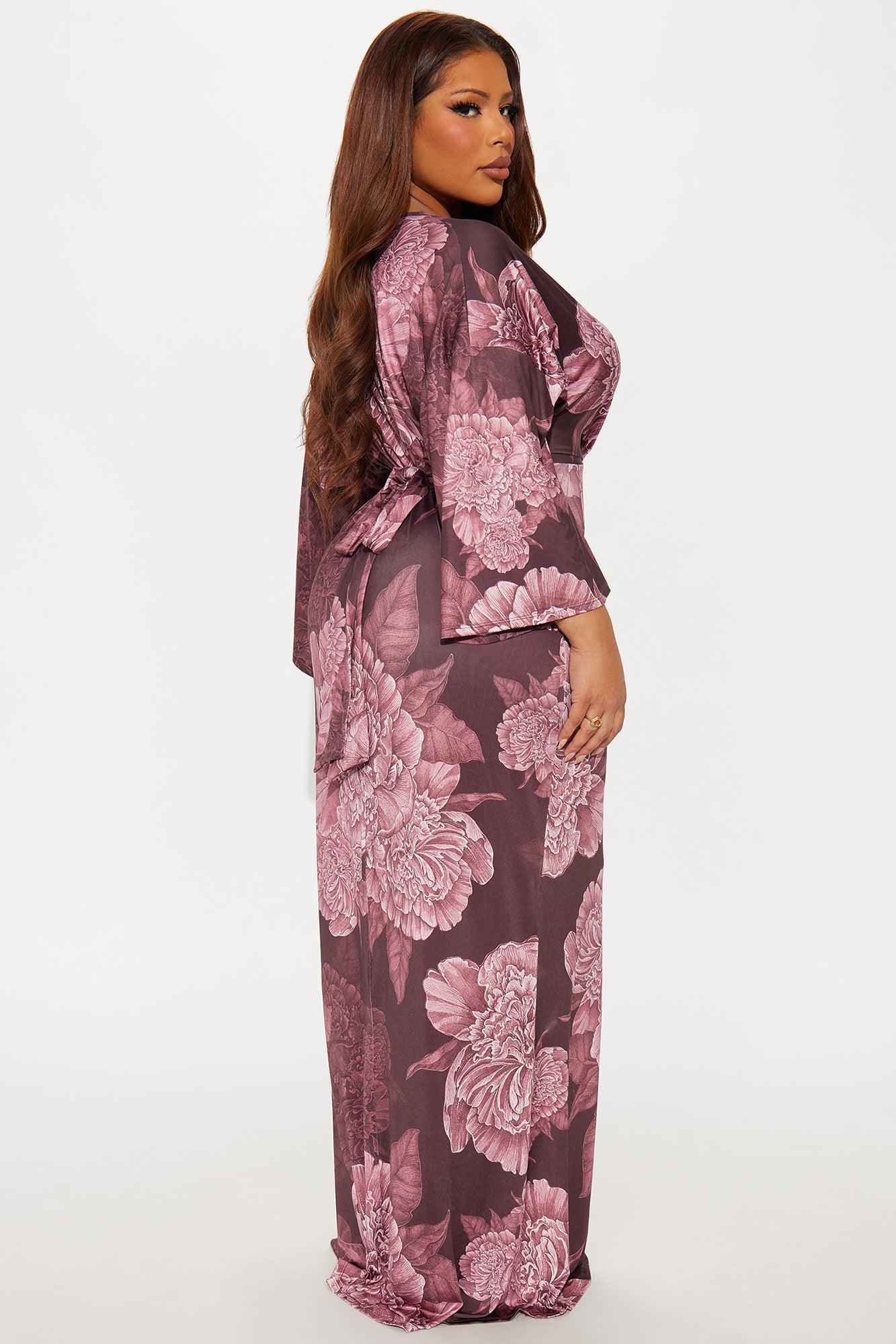 Maisie Floral Maxi Dress - Mauve/combo Product Image